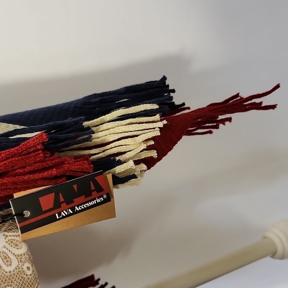 Lava Accessories Women's Knit Colorblock Stripe Metallic Thread Poncho Shawl OS - Picture 9 of 11